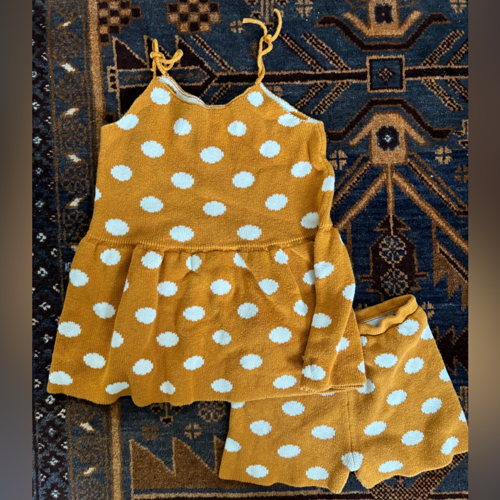 Oeuf cotton polka dot Sweater Dress & matching shorts